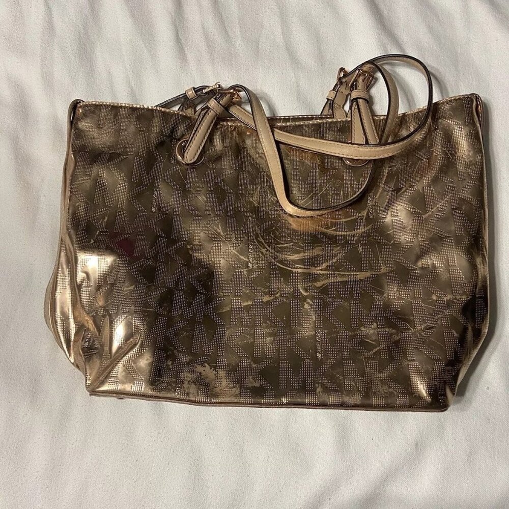 gold michael kors purse